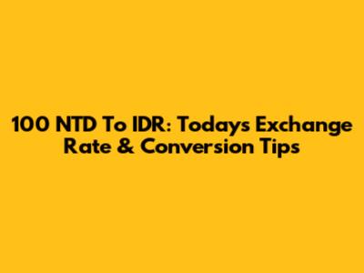 100 NTD To IDR: Today's Exchange Rate & Conversion Tips