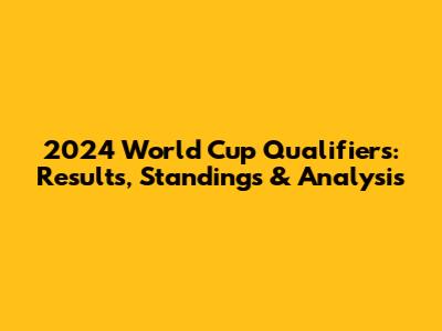 2024 World Cup Qualifiers: Results, Standings & Analysis
