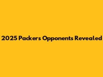 2025 Packers Opponents Revealed