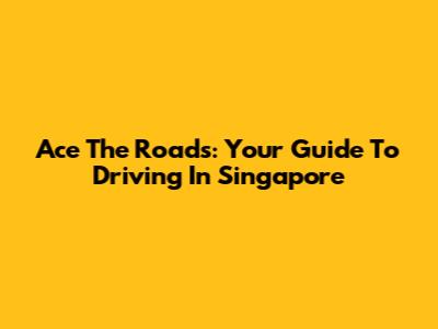 Ace The Roads: Your Guide To Driving In Singapore
