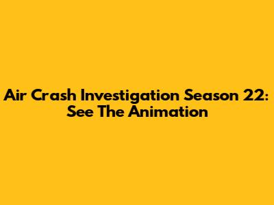 Air Crash Investigation Season 22: See The Animation