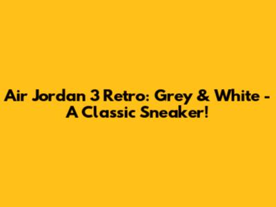 Air Jordan 3 Retro: Grey & White - A Classic Sneaker!