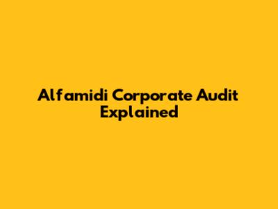 Alfamidi Corporate Audit Explained