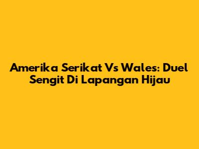 Amerika Serikat Vs Wales: Duel Sengit Di Lapangan Hijau