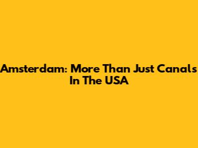 Amsterdam: More Than Just Canals In The USA