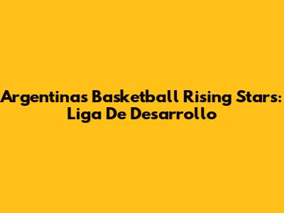 Argentina's Basketball Rising Stars: Liga De Desarrollo