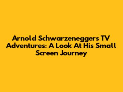 Arnold Schwarzenegger's TV Adventures: A Look At His Small Screen Journey