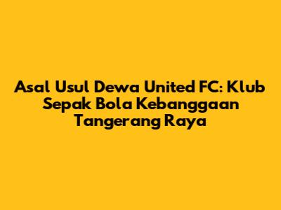 Asal Usul Dewa United FC: Klub Sepak Bola Kebanggaan Tangerang Raya