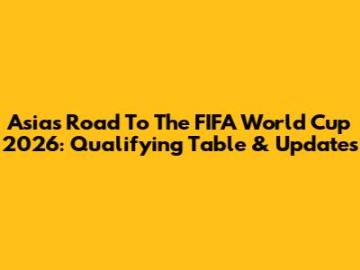 Asia's Road To The FIFA World Cup 2026: Qualifying Table & Updates