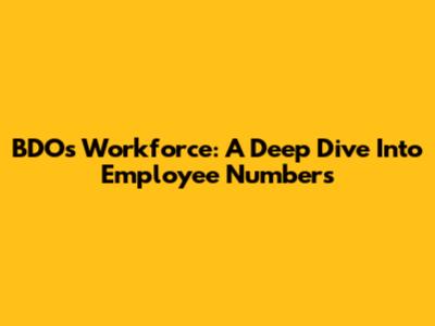 BDO's Workforce: A Deep Dive Into Employee Numbers