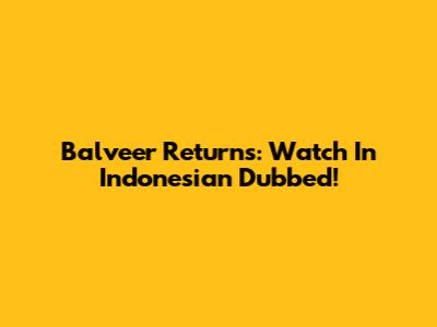 Balveer Returns: Watch In Indonesian Dubbed!