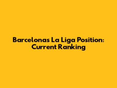 Barcelona's La Liga Position: Current Ranking