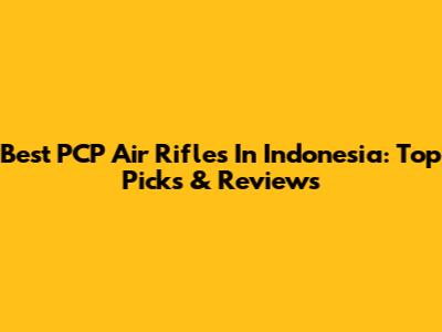 Best PCP Air Rifles In Indonesia: Top Picks & Reviews