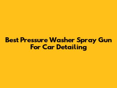 Best Pressure Washer Spray Gun For Car Detailing