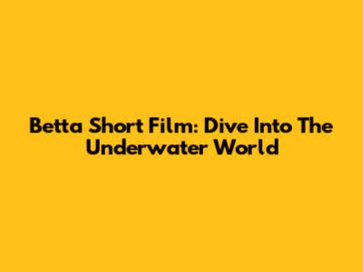 Betta Short Film: Dive Into The Underwater World