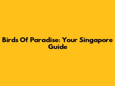 Birds Of Paradise: Your Singapore Guide