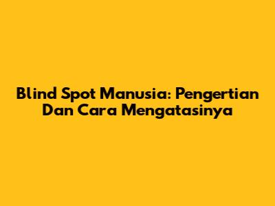 Blind Spot Manusia: Pengertian Dan Cara Mengatasinya