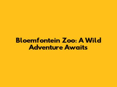 Bloemfontein Zoo: A Wild Adventure Awaits