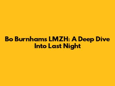 Bo Burnham's 'LMZH': A Deep Dive Into Last Night