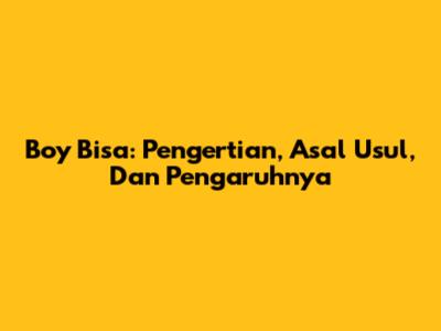 Boy Bisa: Pengertian, Asal Usul, Dan Pengaruhnya
