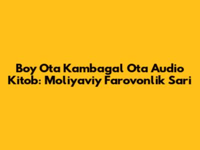 Boy Ota Kambag'al Ota Audio Kitob: Moliyaviy Farovonlik Sari