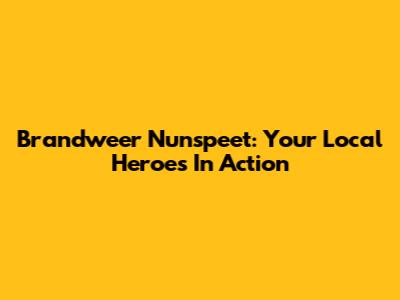 Brandweer Nunspeet: Your Local Heroes In Action