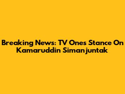 Breaking News: TV One's Stance On Kamaruddin Simanjuntak