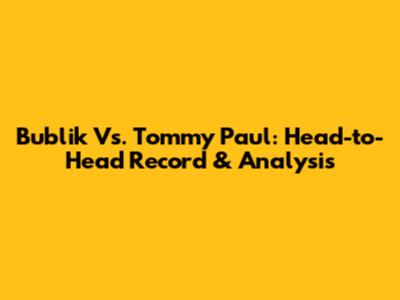 Bublik Vs. Tommy Paul: Head-to-Head Record & Analysis