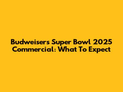 Budweiser's Super Bowl 2025 Commercial: What To Expect