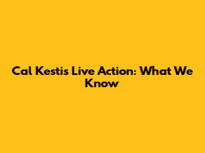 Cal Kestis Live Action: What We Know
