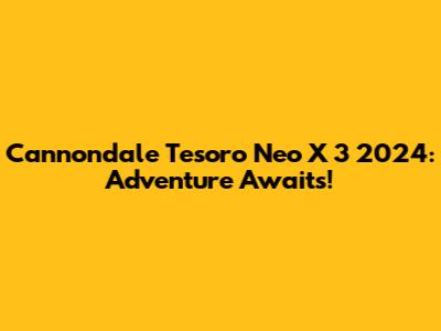 Cannondale Tesoro Neo X 3 2024: Adventure Awaits!