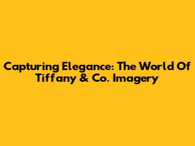 Capturing Elegance: The World Of Tiffany & Co. Imagery
