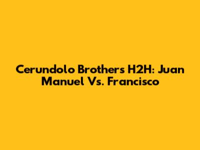Cerundolo Brothers H2H: Juan Manuel Vs. Francisco