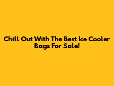 Chill Out With The Best Ice Cooler Bags For Sale!