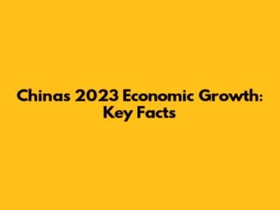 China's 2023 Economic Growth: Key Facts