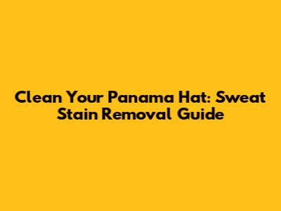 Clean Your Panama Hat: Sweat Stain Removal Guide