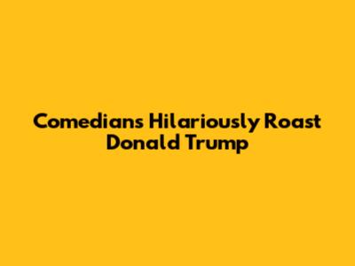 Comedians Hilariously Roast Donald Trump