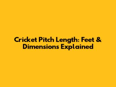 Cricket Pitch Length: Feet & Dimensions Explained
