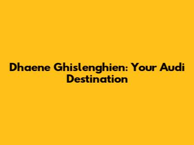 D'haene Ghislenghien: Your Audi Destination