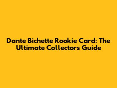 Dante Bichette Rookie Card: The Ultimate Collector's Guide