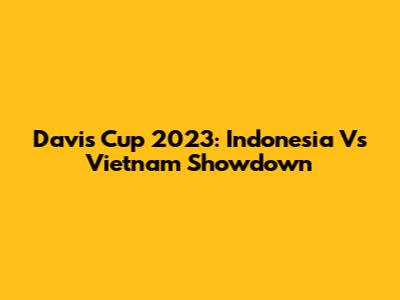 Davis Cup 2023: Indonesia Vs Vietnam Showdown