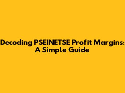Decoding PSEINETSE Profit Margins: A Simple Guide