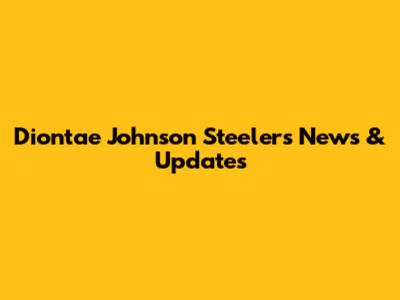 Diontae Johnson Steelers News & Updates