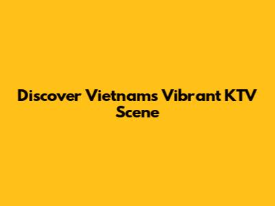 Discover Vietnam's Vibrant KTV Scene