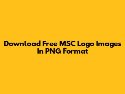 Download Free MSC Logo Images In PNG Format