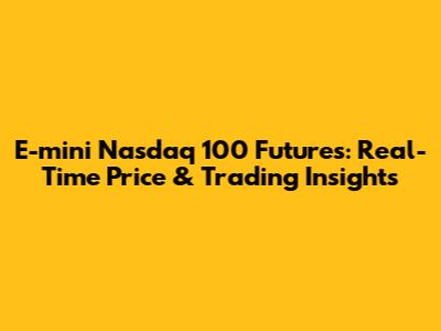 E-mini Nasdaq 100 Futures: Real-Time Price & Trading Insights
