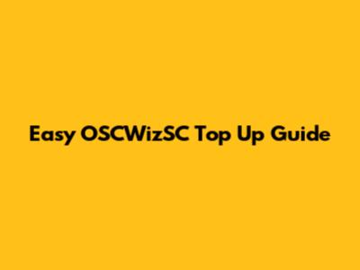 Easy OSCWizSC Top Up Guide