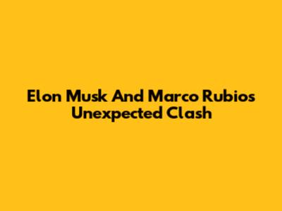 Elon Musk And Marco Rubio's Unexpected Clash