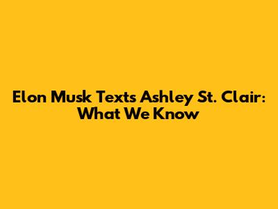 Elon Musk Texts Ashley St. Clair: What We Know