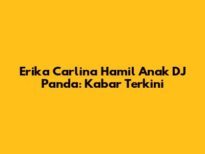 Erika Carlina Hamil Anak DJ Panda: Kabar Terkini